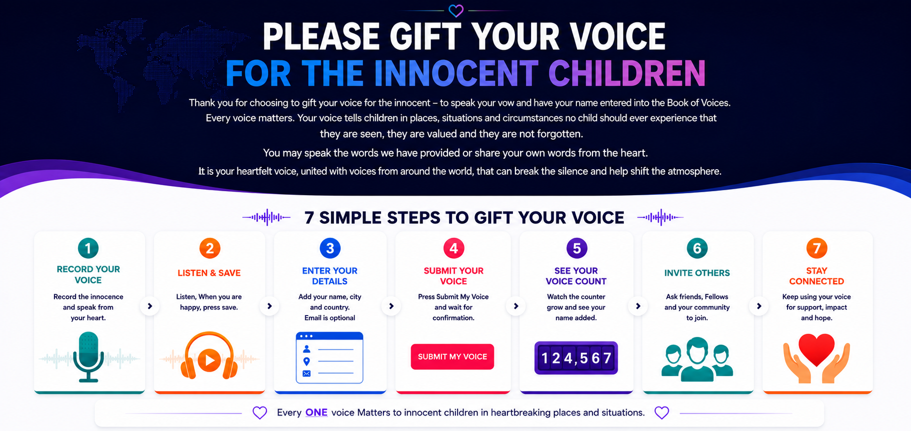 Please gift your voice for the innocent children